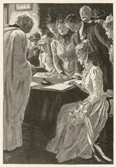 Traditional Wedding Customs Drucke: The Bride Signs