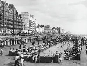 Sussex Drucke: Britein Küstenpromenade 1950er Jahre