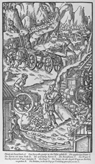 19th Century Mining Drucke: Bringing Ore from Mines