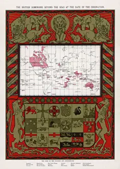 British Empire Karten Drucke: Britischer Reichsplan 1902