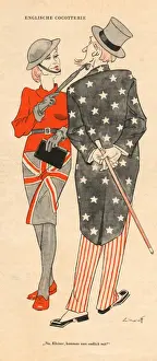 World War Two Propaganda Art Drucke: British Entice Uncle Sam