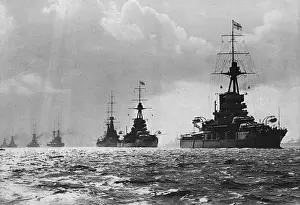 World War I Navy Drucke: The British fleet at Spithead