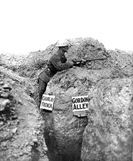 Western Front Pictures Drucke: A British sentry on the Western Front