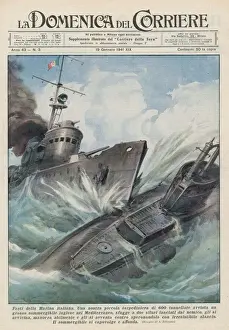 WWI Naval Battles Drucke: British Sub Rammed