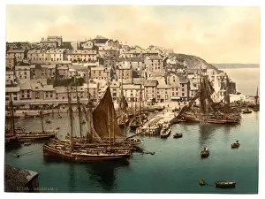 Historical England Views Drucke: Brixham, England