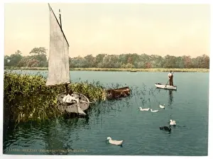 Nineteenth Century Coloured Photographs Drucke: Broad, Ormesby, England