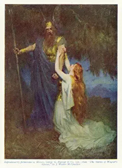Nordische Mythologie Drucke: Brunnhild und ihr Vater