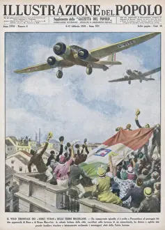 Early 20th Century Flight Drucke: Bruno Mussolini Flies