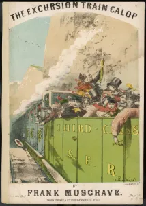 Vintage Train Transport Drucke: Excursion Train