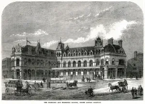 Transport Drucke: Islington und Highbury Bahnhof 1873