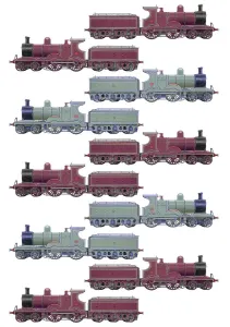 Wiederholtes Muster - Dampfzug / Dampflokomotive