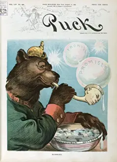 Russian Bear Cartoon Drucke: Bubbles