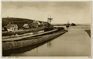 Drucke von Bude, Cornwall - Die Schloss- und Kanalstraße Datum: 1929 Bude Drucke: Bude, Cornwall - Die Schlösser und Kanäle