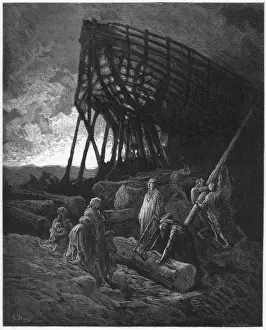 Old Testament Biblical Art Drucke: Building the Ark