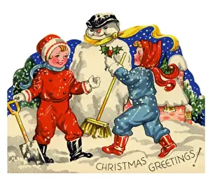 Schneemänner Drucke: Ein Schneemann bauen