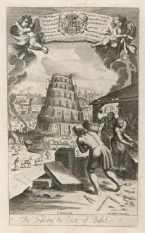 Biblical Illustrations Online Drucke: Building Tower of Babel