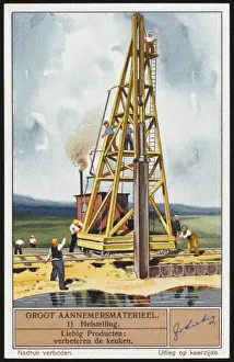 Construction Site Machinery Drucke: Bulding - Using Hoist