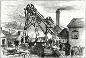 Coal Mining In England Drucke: BUNKERs HILL MINE / 1875