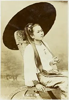 Dark Hair Beauty Drucke: A Burmese Lady