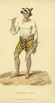 Burmesischer Mann mit Cheroot (Zigarette)