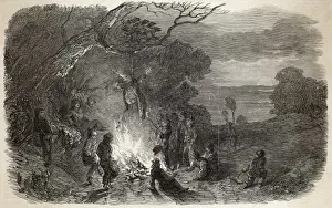 19th Century Prints Online Drucke: Burning the Guy / 1848