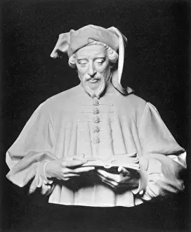 Famous English Writers Drucke: Bust of Chaucer