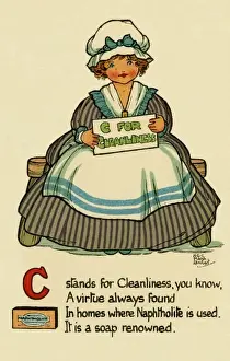 Early 20th Century Soap Ads Drucke: C stands for Cleanliness