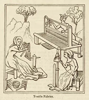 Historical Textile Industry Drucke: C15 Spinning, Weaving