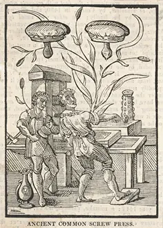 Vintage Printmaking Techniques Drucke: C16 Screw Press