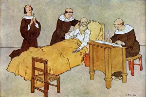 English Poets Drucke: Caedmon leaving a feast