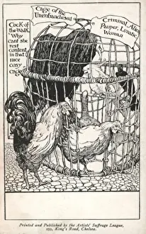 Suffragette Art Drucke: Cage of the unenfranchised