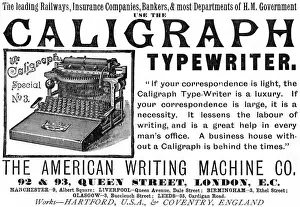 Vintage Typewriter Advertisement Drucke: Caligraph typewriter