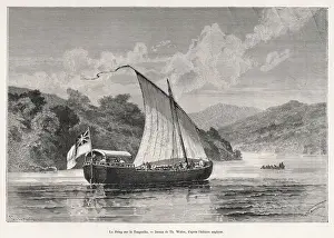 Victorian Era Exploration Drucke: Cameron / Ship / Engraving