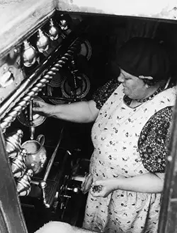 British Transport History Images Drucke: Canal Barge Kitchen