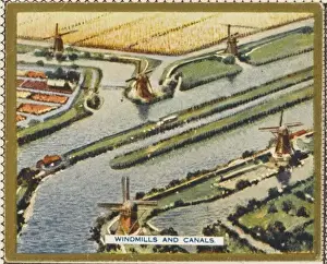 Windmills In The Netherlands Drucke: Canals from the Air