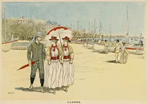 19th Century Seaside Resort Drucke: Cannes Seafront