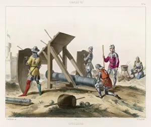 Medieval Siege Engines Drucke: CANNON, 1450