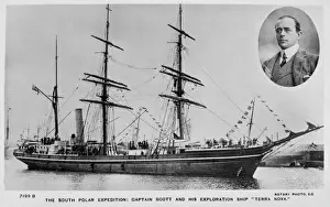 Drucke von Die Südpol-Expedition: Kapitän Scott und seine Erkundungsschiff Terra Nova Robert Falcon Scott Drucke: Kapitän Scott und seine Erkundungsschiff, Terra Nova.