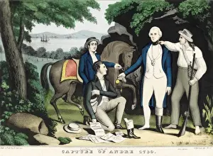 Drucke von Eroberung von Majorettenkapitän Johann André (1751–1780) durch Johann Paullingdorff (1758–1818); Datum: 1780 Major John Andre Drucke: Eroberung von John André