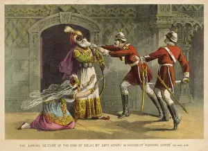 Indian Rebellion 1857 Drucke: Capture of King of Delhi