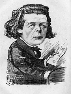 Karikatur von Anton Rubinstein, Komponist und Pianisten