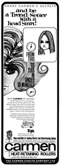 Fashion In The Sixties Drucke: Carmen rollers advertisement, 1965