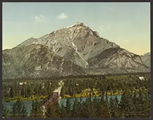 Old Photochrom Prints For Sale Drucke: Cascade Mountain, Alberta