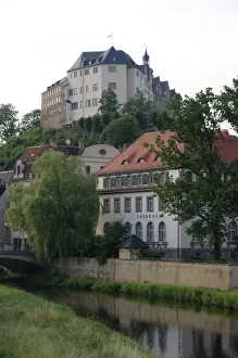 Greiz Castle Drucke: Castle on the hill, Greiz, Thuringia, Germany