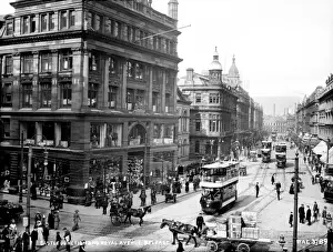 Nordirland Drucke: Schlosskreuz und Königstraße, Belfast