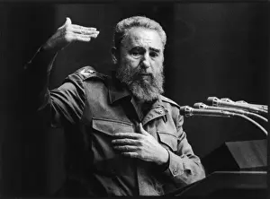 Fidel Castro Drucke: Kastro macht eine Rede im Jahr 1993