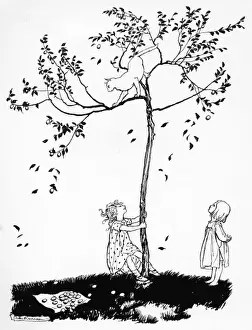 Arthur Rackham Artwork Drucke: The Cat Ran Up the Plum Tree