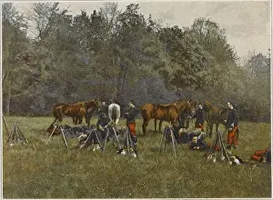 French Military History Images Drucke: Cavalry Bivouac
