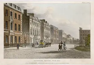 London Landmarks 19th Century Drucke: Cavendish Square 1813