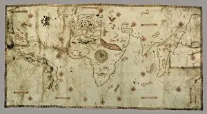 Frankreich Drucke: Die Kavero-Karte oder die Carta del Cavere, um 1505. Diese